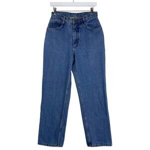 Vintage Made in USA High Rise Mom Jeans Straight Leg Dark Wash Size 30/28